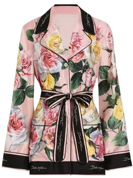 Dolce & Gabbana: Рубашка с растительным принтом 