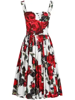 Dolce & Gabbana: Платье с растительным принтом 