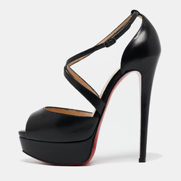 Christian Louboutin: Чёрные босоножки 