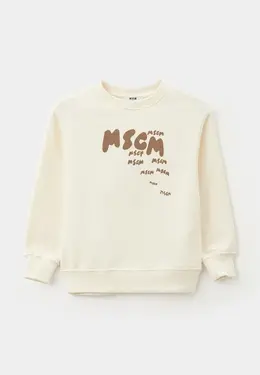 MSGM Kids: Бежевый свитшот 