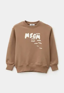 MSGM Kids: Коричневый свитшот 