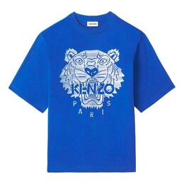 Kenzo: Голубая футболка  Tiger Head