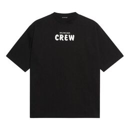 Balenciaga: Чёрная футболка  Crew