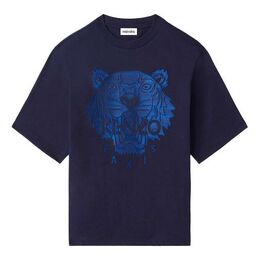 Kenzo: Синяя футболка  Tiger Head