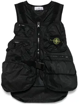 Stone Island: Чёрный жилет  Membrana