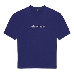 Balenciaga: Голубая футболка 