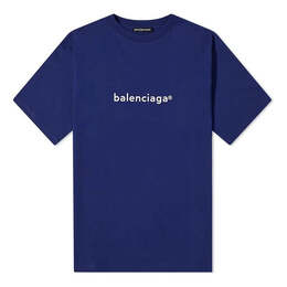 Balenciaga: Голубая футболка 