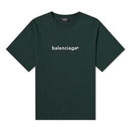 Balenciaga: Зелёная футболка 