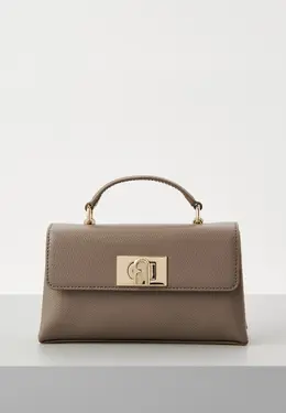 Furla: Бежевая сумка 