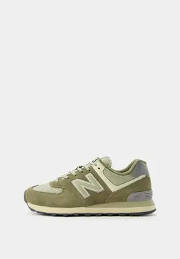 New Balance: Зелёные кроссовки 