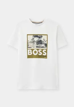 Boss: Белая футболка 