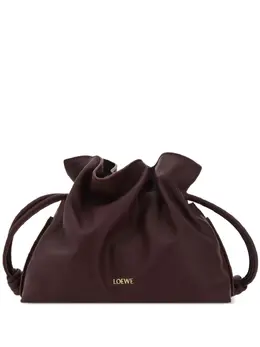 LOEWE: Бордовый клатч  Flamenco