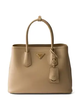 Prada: Бежевая сумка-шоппер 