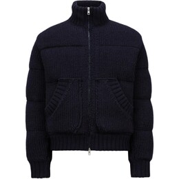 Moncler: Синий пуховик 