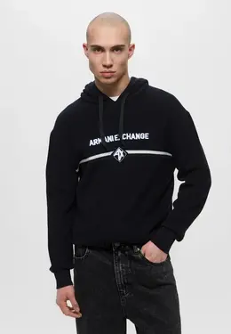 Armani Exchange: Синяя толстовка 