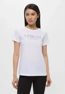 Armani Exchange: Белая футболка 