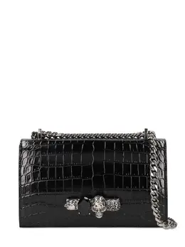 ALEXANDER MCQUEEN: Серебристая сумка  Jewelled Satchel