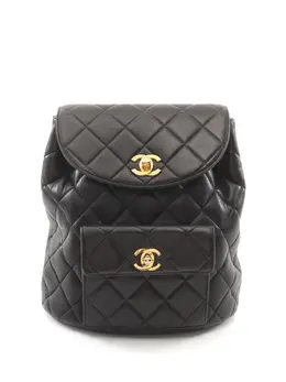 CHANEL Pre-Owned: Чёрный рюкзак 