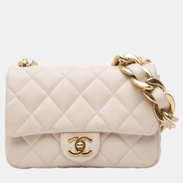 Chanel: Бежевая сумка 