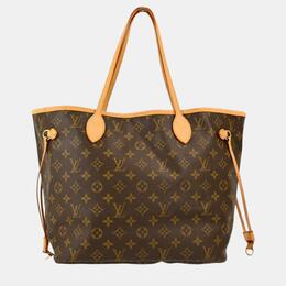 Louis Vuitton: Коричневая сумка-шоппер  Neverfull MM