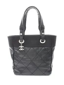 CHANEL Pre-Owned: Чёрная сумка-шоппер 