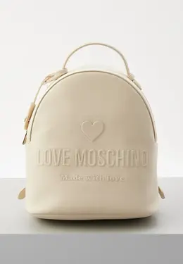 Love Moschino: Бежевый рюкзак 