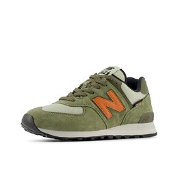 New Balance: Зелёные кроссовки  574