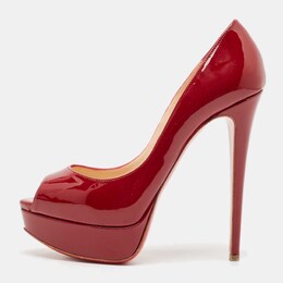 Christian Louboutin: Бордовые босоножки 