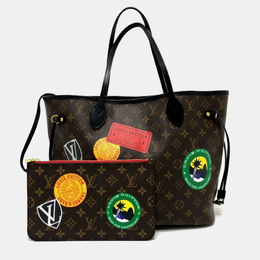 Louis Vuitton: Коричневая сумка-шоппер  Neverfull MM