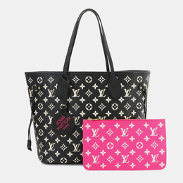 Louis Vuitton: Чёрная сумка-шоппер  Neverfull MM