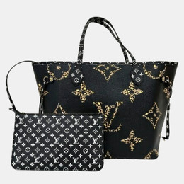 Louis Vuitton: Коричневая сумка-шоппер  Neverfull MM