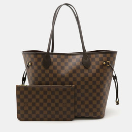 Louis Vuitton: Коричневая сумка-шоппер  Neverfull MM