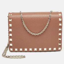 Valentino: Коричневый кошелёк  Rockstud