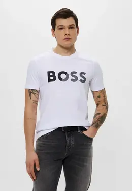 Boss: Белая футболка 