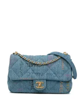 CHANEL Pre-Owned: Голубая сумка через плечо 
