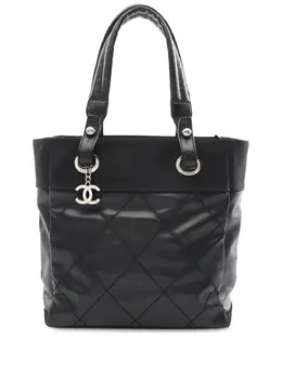 CHANEL Pre-Owned: Чёрная сумка-шоппер 