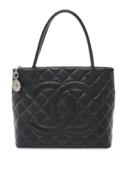 CHANEL Pre-Owned: Чёрная сумка-шоппер 