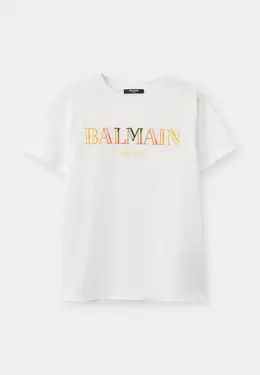 Balmain: Белая футболка 