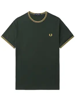 Fred Perry: Зелёная футболка  Twin Tipped