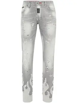 Philipp Plein: Прямые джинсы  Flame