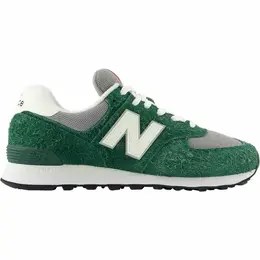 New Balance: Зелёные кроссовки  574