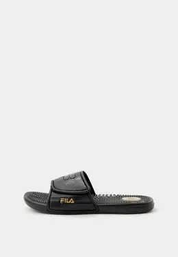 Fila: Чёрные шлёпанцы 