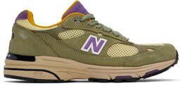 New Balance: Кроссовки цвета хаки 