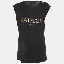 Balmain: Чёрная футболка 