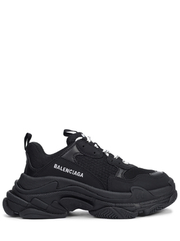 BALENCIAGA: Чёрные кроссовки  Triple S