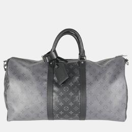 Louis Vuitton: Чёрная сумка  Keepall