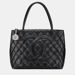 Chanel: Чёрная сумка-шоппер 