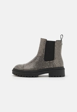 Steve Madden: Серебристые ботинки 