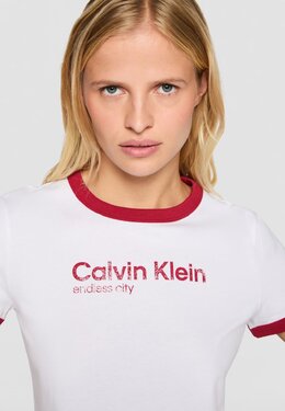 Calvin Klein Jeans: Белая футболка  Exclusive