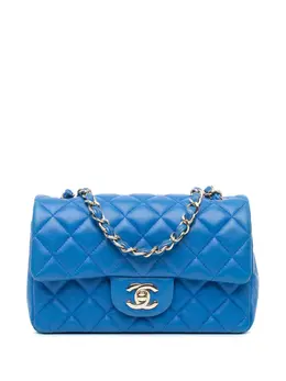 CHANEL Pre-Owned: Голубая сумка через плечо 